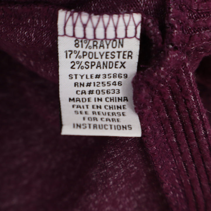 Habitat Plum Heathered Ribbed Trim Pullover Top Style Womens Medium