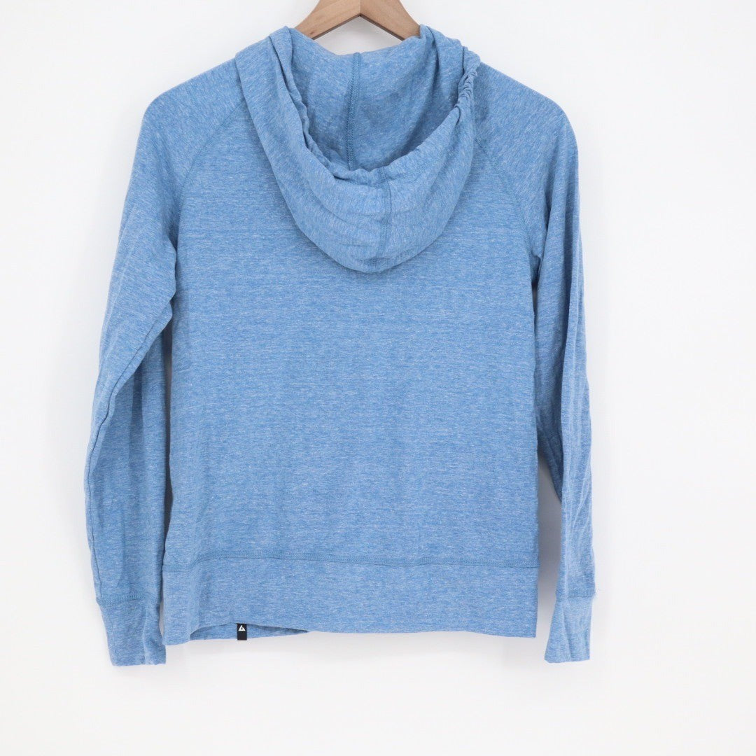 American Giant Classic Full Zip Hoodie Heather Blue Made in USA Women's Size S