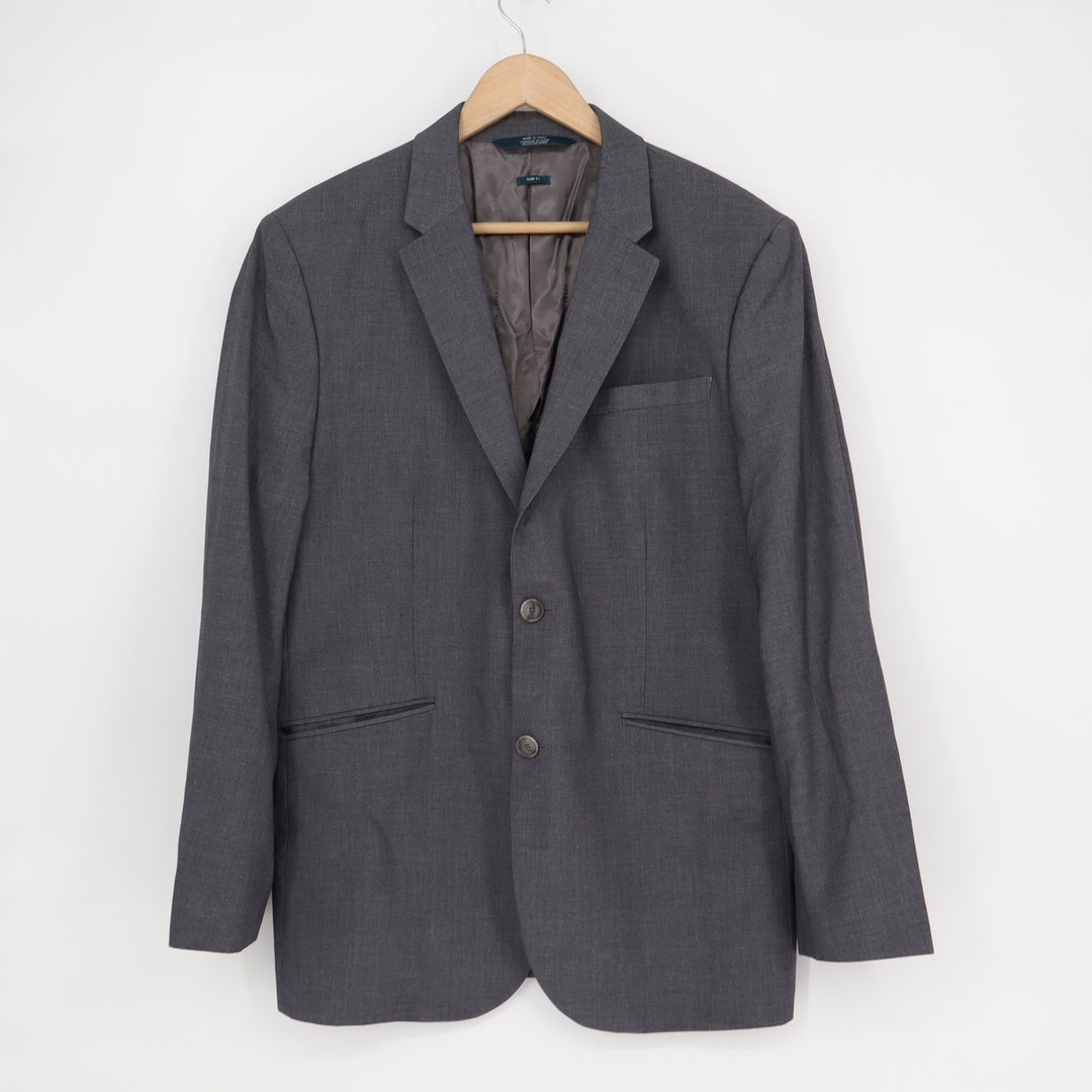 Perry Ellis Mens Slim Fit Suit Jacket Charcoal Gray 44 Short 2 Button Blazer
