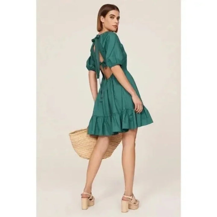 Peter Som X RTR Green Puff Sleeve Dress Size 10