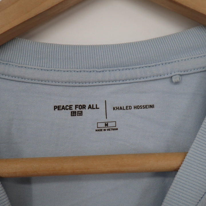 Uniqlo Peace For All Khaled Hosseini Graphic T-Shirt Light Blue Mens Size M