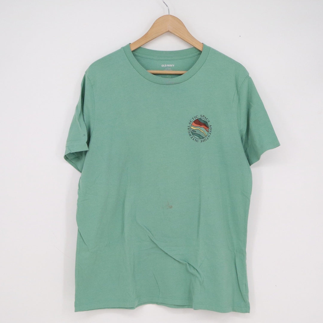 Old Navy Mens Intergalactic Space Adventure Pinball Graphic T-Shirt Green L