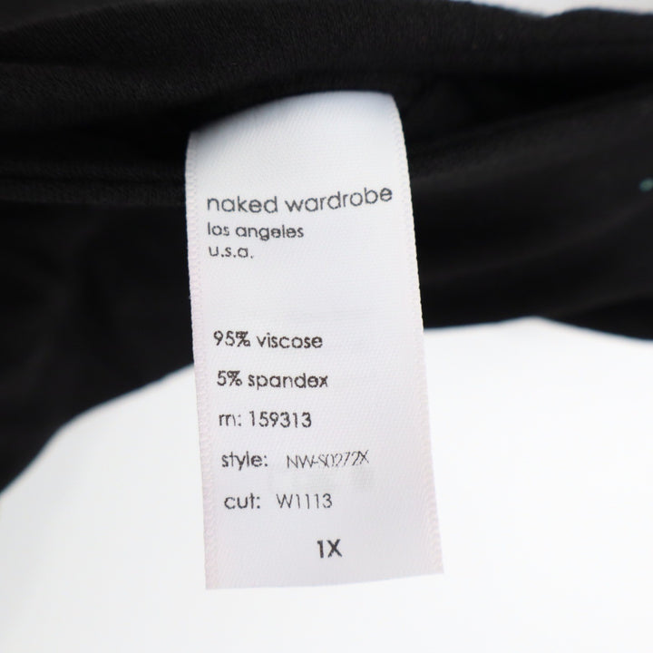 Naked Wardrobe Black Midi Pencil Skirt Plus Size 1X Bodycon Stretch