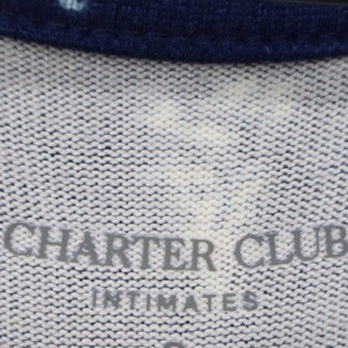 Charter Club Intimates Navy Blue Pine Tree Print Long Sleeve Sleep Shirt Medium