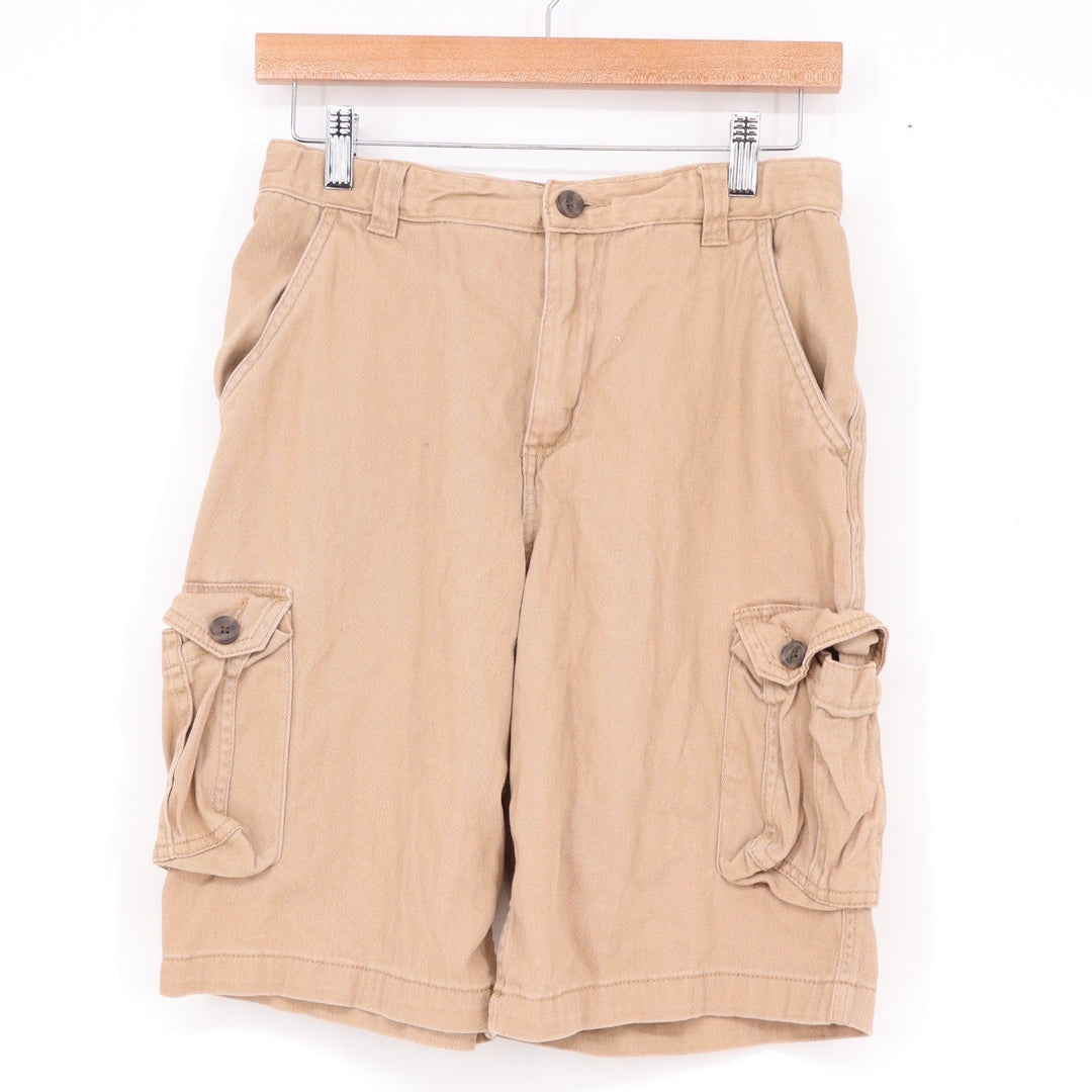 Wonder Nation Boys Khaki Cargo Shorts Size 18 Tan Stretch Cotton Utility