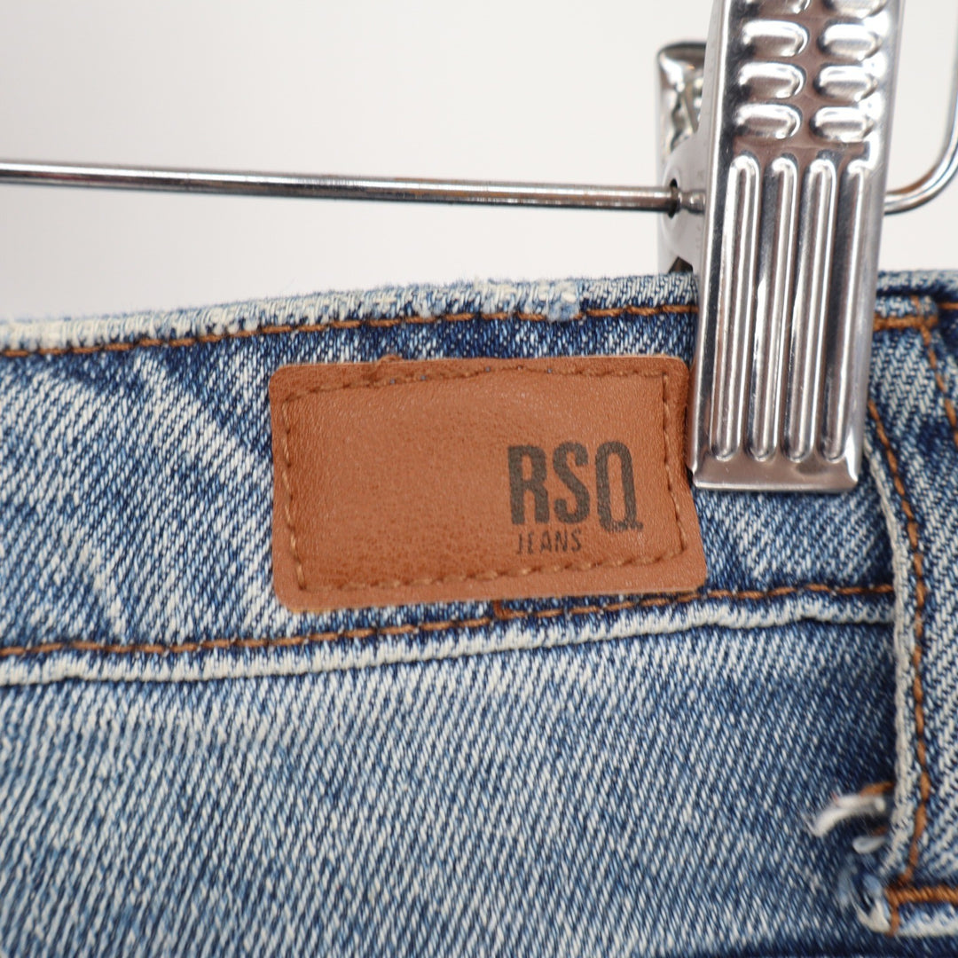 RSQ Jeans Curvy High Rise Distressed Denim Shorts Medium Wash Size 30/6