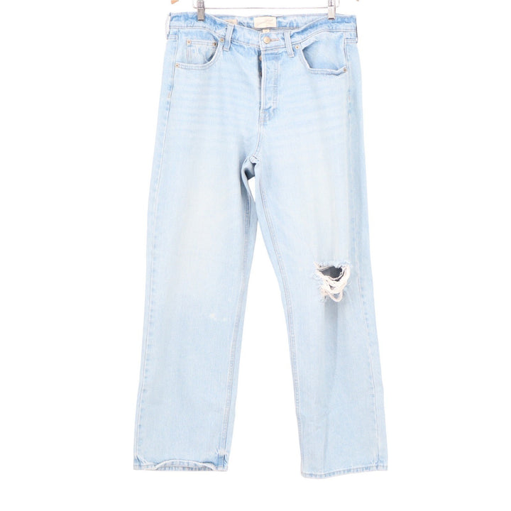 Universal Thread Womens Light Wash Distressed Straight Leg Jeans Size 12R Blue