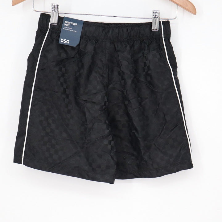 DSG Boys Woven Soccer Shorts Pure Black Checkered M 10-12 NWT
