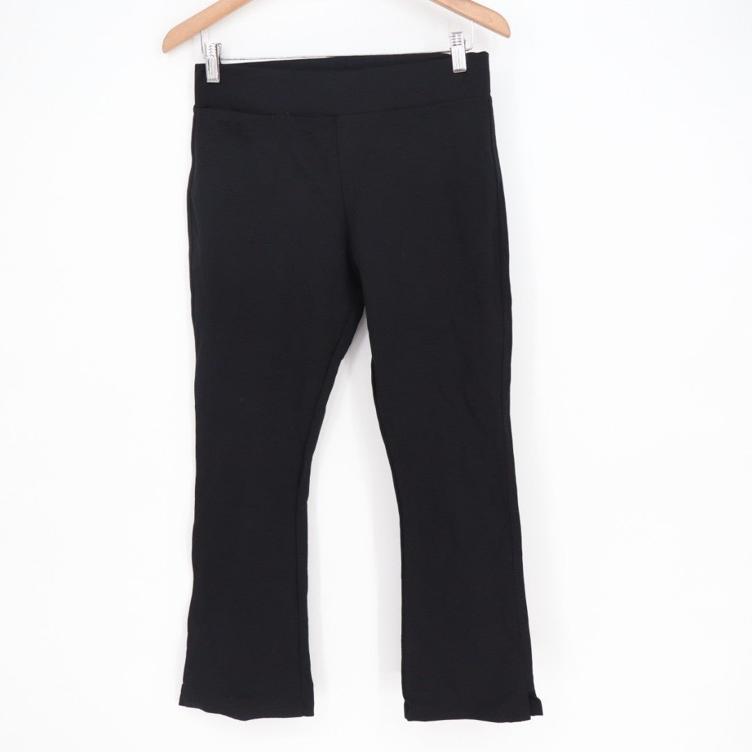 American Giant Ponte Kick Flared Pants Womens 8 Super Black Stretch Cropped