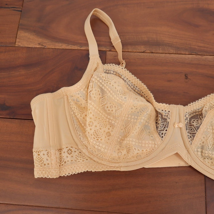 Dominique Tessa T-Shirt Bra Women 40B Latte Stretch Adjustable Strap Lace Detail