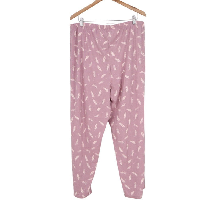 Charter Club Intimates Pajama Pants Women Large White Floral Cotton Straight Leg