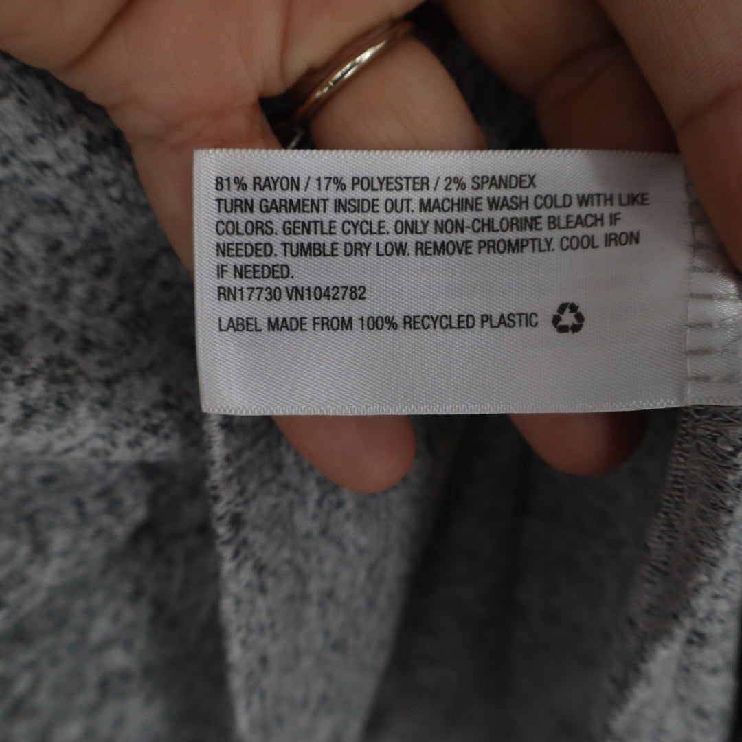Ava & Viv Womens Plus 2X Heather Grey V-Neck Long Sleeve Marl Top