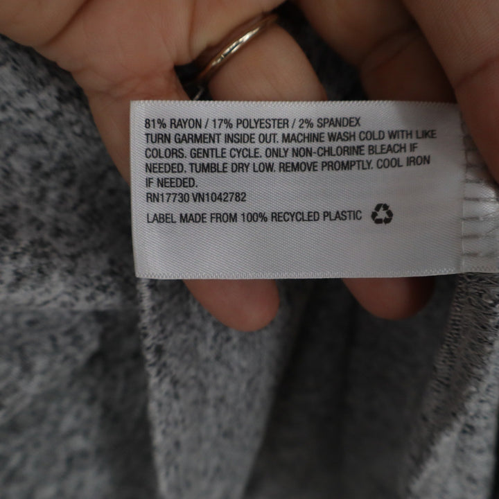 Ava & Viv Womens Plus 2X Heather Grey V-Neck Long Sleeve Marl Top
