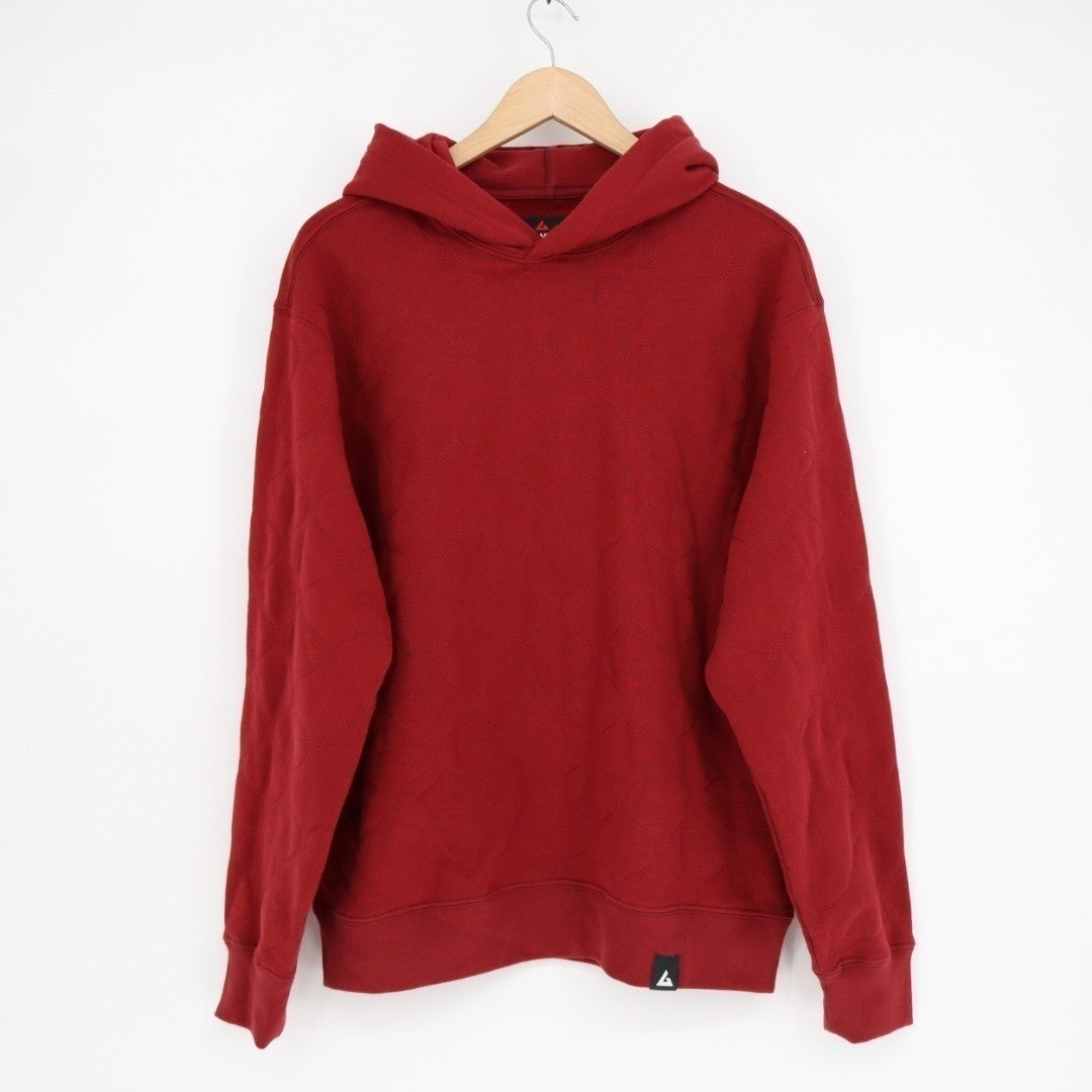 American Giant Hoodie Mens Small Red Logo Fleece Lined Quilted Cotton Warm
