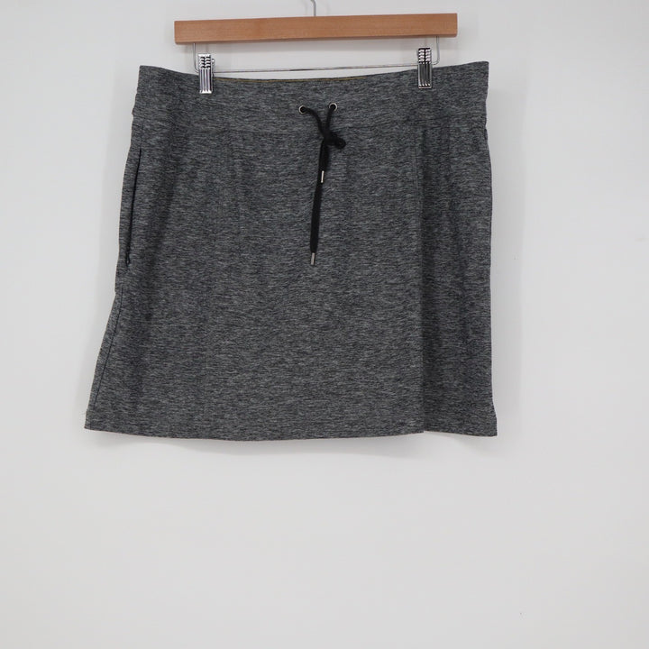 Orvis Womens Gray Space Dye Active Skort Large Drawstring Pockets Athletic L