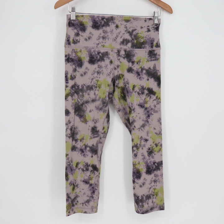 Lululemon Align Tie Dye Crop Leggings Size 8 Purple Green Athleisure