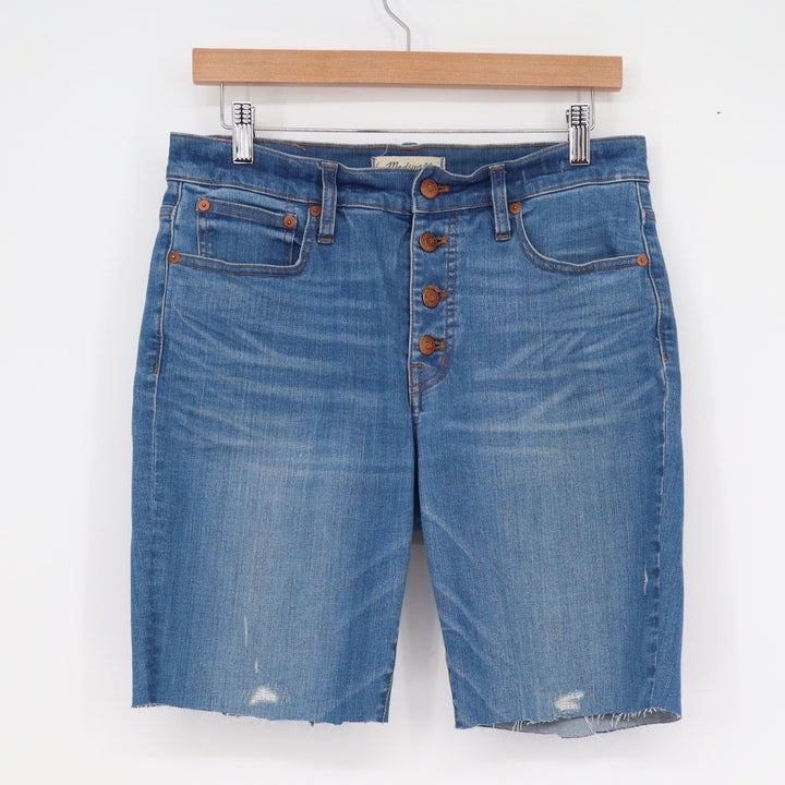 Madewell Cali Demi-Boot High Rise Button Fly Denim Shorts Blue Size 28
