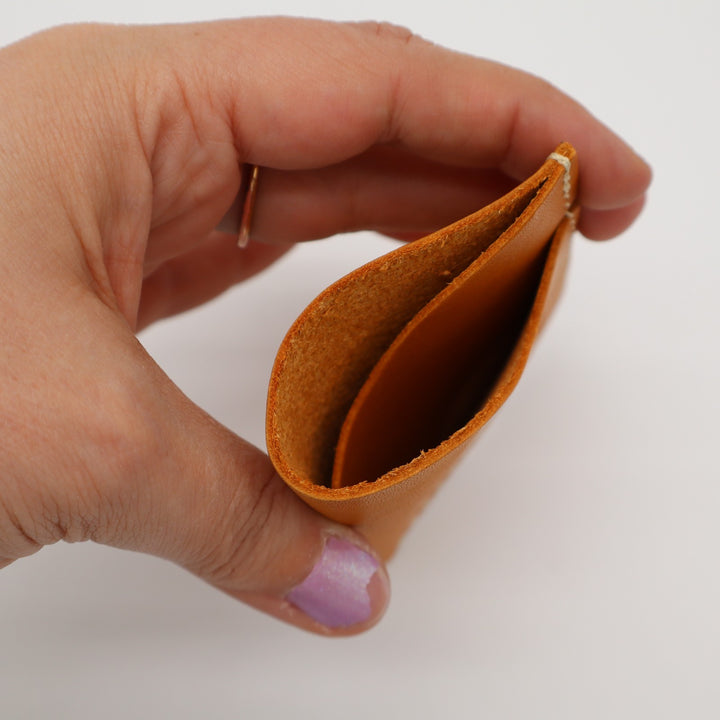 Portland Leather Goods Minimalist Womens Wallet Brown Leather Credit Card Slot