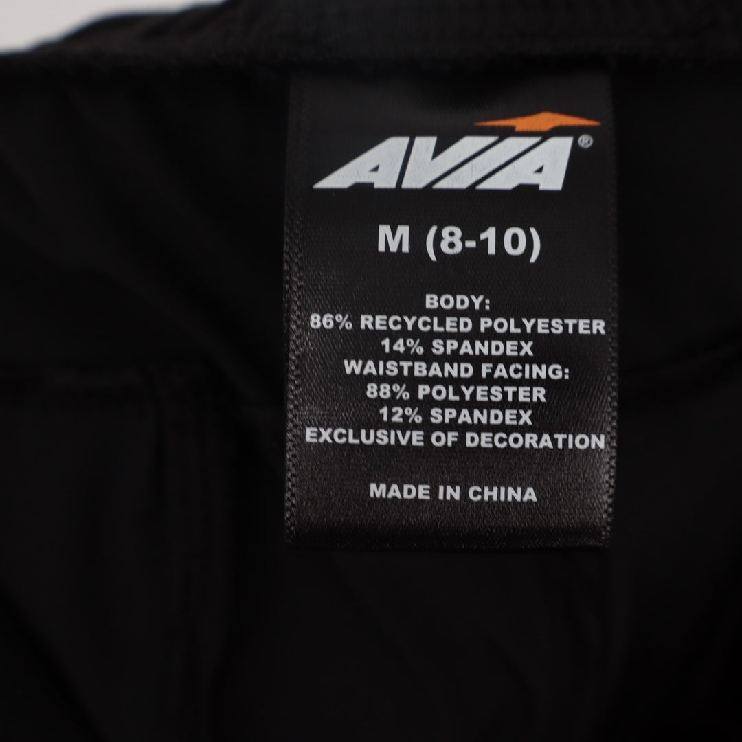 Avia Cargo Pants Women M(8-10) Black Cotton Stretch Drawstring Waist Tapered Leg