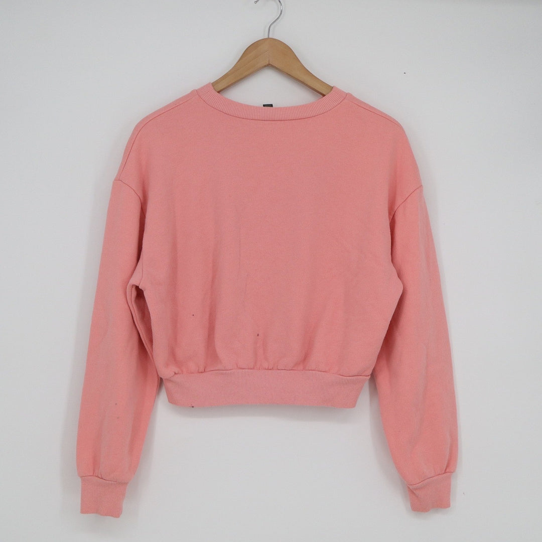 Wild Fable Pink Cropped Sweatshirt Womens Medium Salmon Crew Neck Pullover