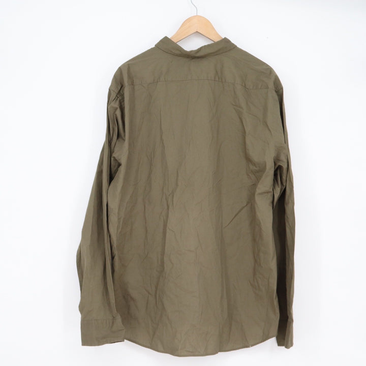 Express Mens Olive Green Cotton Utility Button Down Shirt XXL  NEW