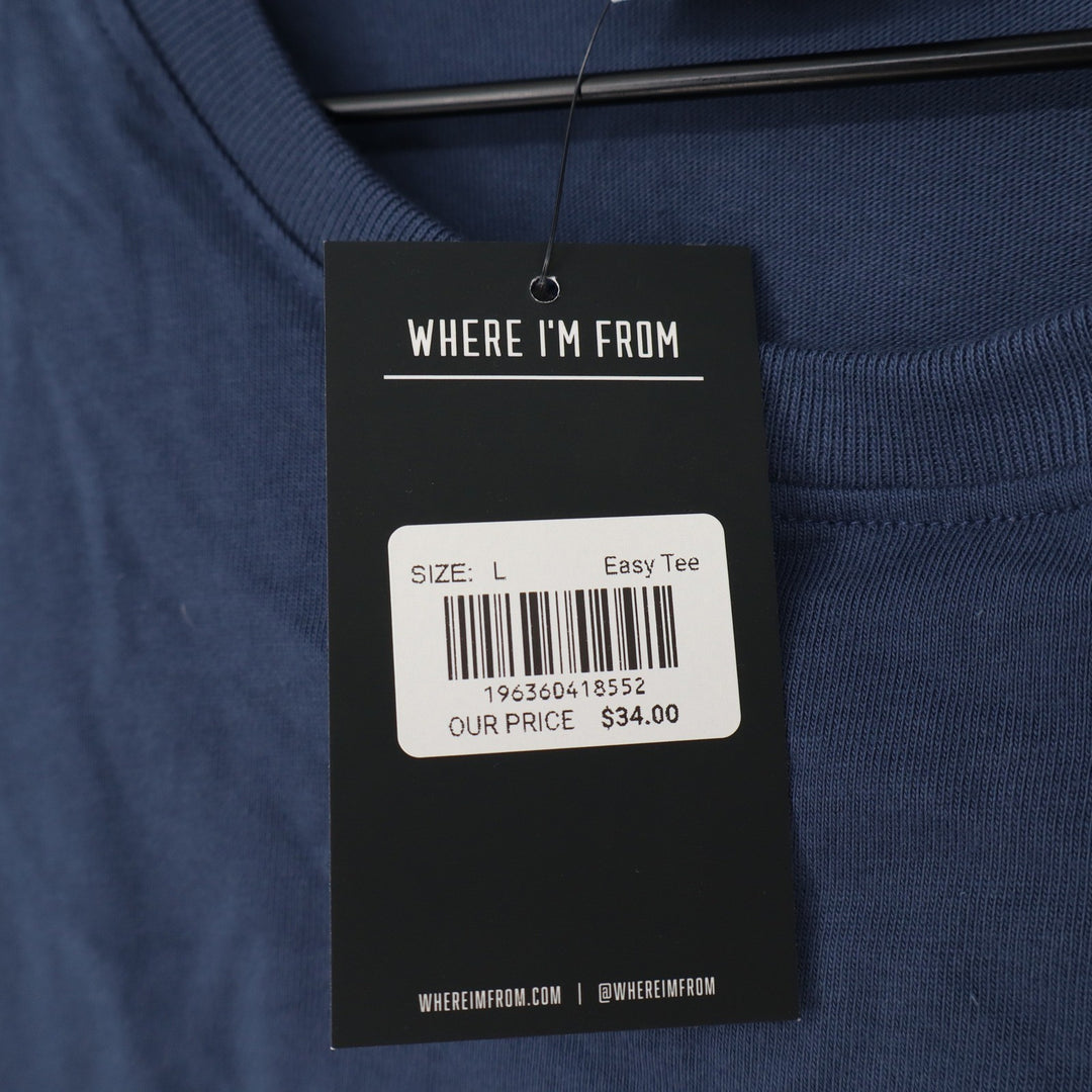 Where I'm From Boston USA Easy Tee Navy Blue Graphic T-Shirt Large