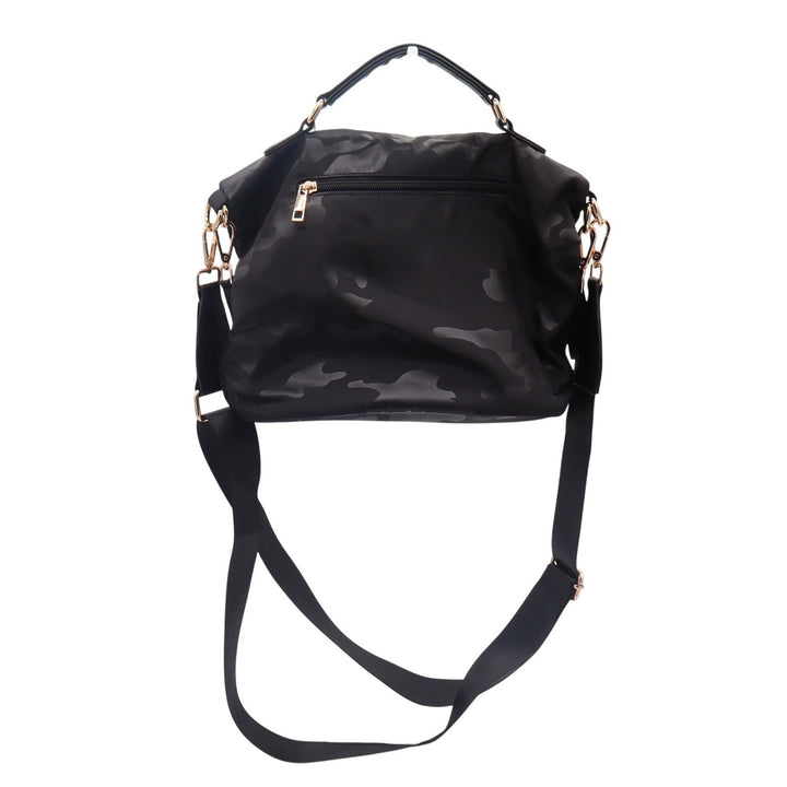 Pakfieks Crossbody Bag Womens OS Black Camo Nylon Gold Hardware NWT
