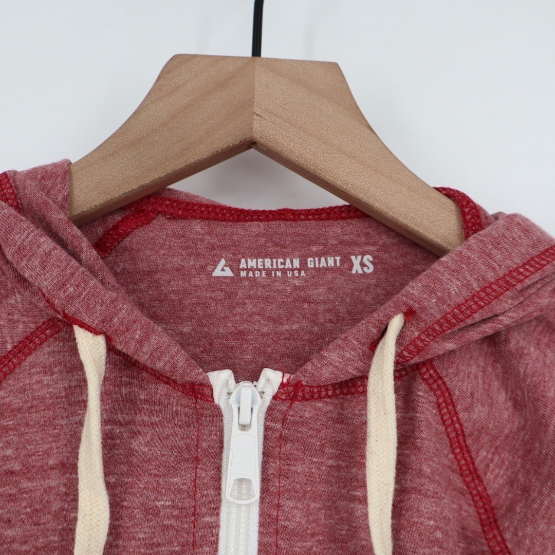 American Giant Women's Lightweight Full Zip Size XS Made In USA