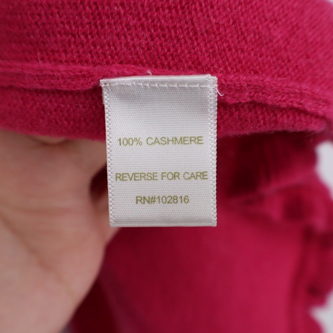 Garnet Hill Pink Cashmere Waterfall Cardigan Sweater Size S