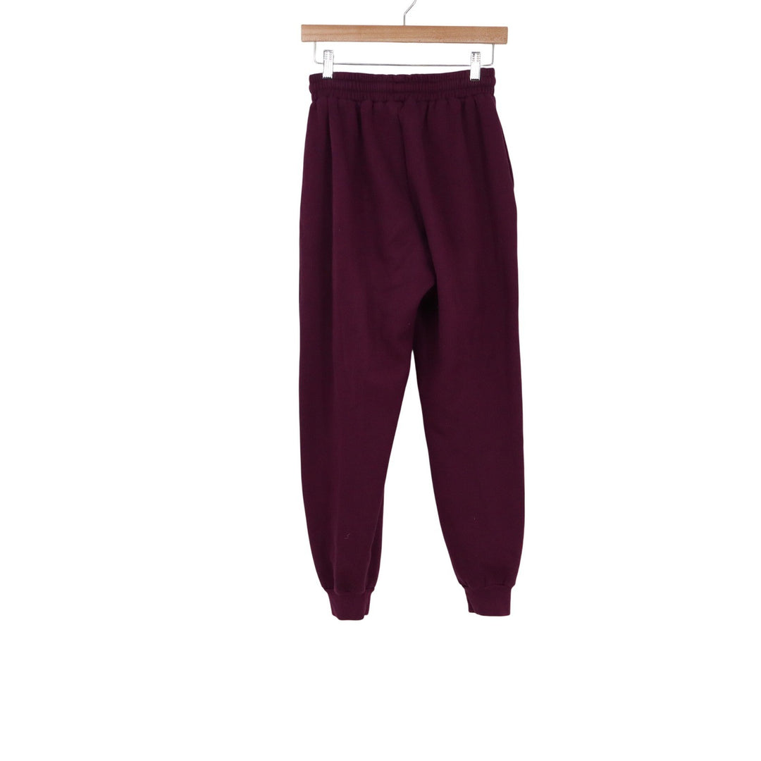 Interim Vintage Burgundy Maroon High Waisted Fleece Sweatpants Joggers M