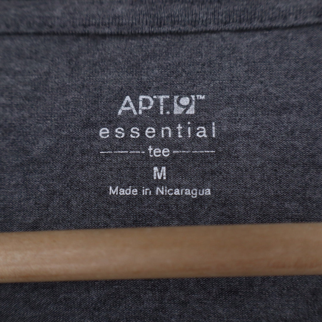 Apt 9 Essential Tee Mens Medium Gray Heathered Long Sleeve Crew Neck Shirt M