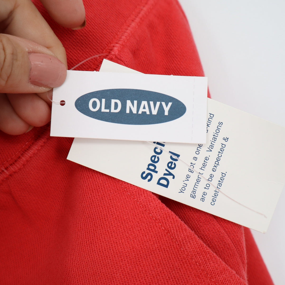 Old Navy Womens XL Red Sweat Shorts Drawstring Pockets Specially Dyed
