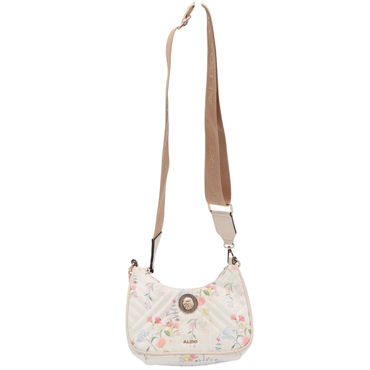 Aldo Shoulder Bag Womens Small Floral Quilted Cream Lion Medallion Good