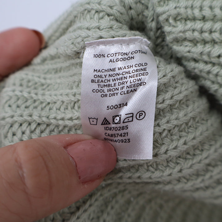 LOFT Womens Sage Green Cotton Shaker Knit Sleeveless Crew Neck Sweater Tank S