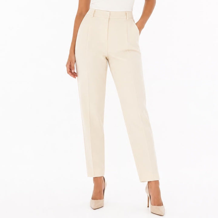 Talbots Hampshire Ankle Pants Womens 12 Cream Straight Leg Dress Slacks