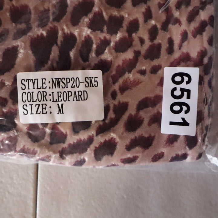 Naked Wardrobe Leopard Print Ruched Side Drape Mini Skirt Brown M