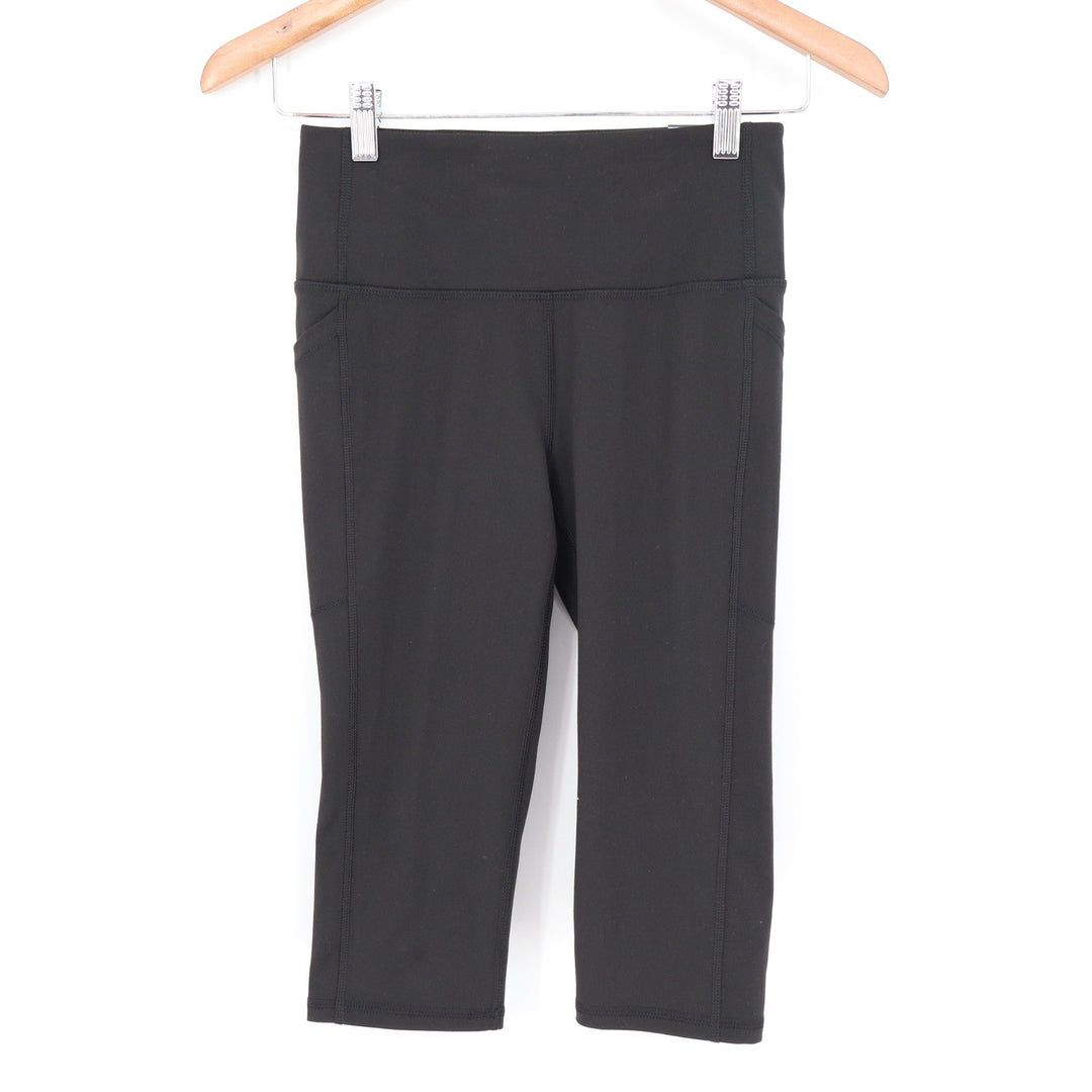 DSG Momentum Crop Leggings Womens XS Pure Black High Rise Pockets