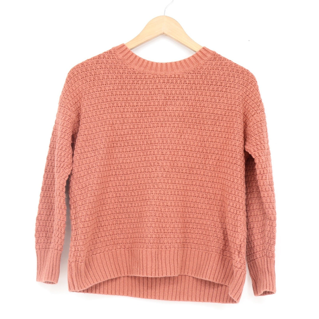Old Navy Womens XS Petite Terracotta Coral Textured Knit Tunic Sweater Cotton
