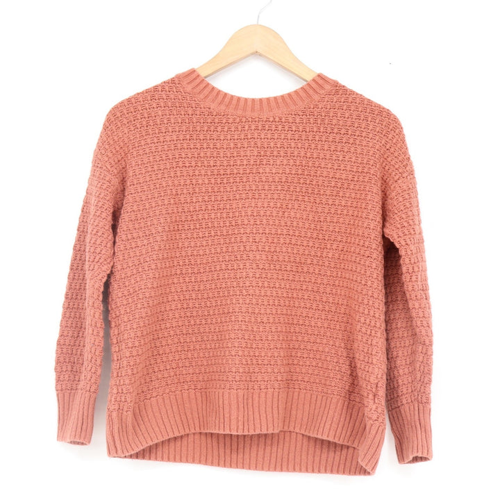 Old Navy Womens XS Petite Terracotta Coral Textured Knit Tunic Sweater Cotton