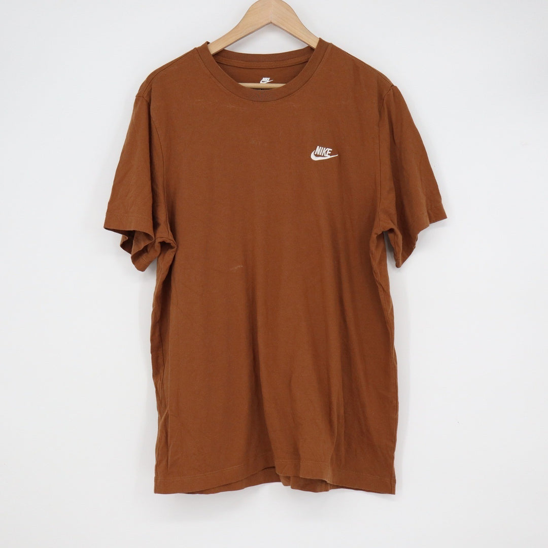 Nike Mens The Nike Tee Short Sleeve Cotton T-Shirt Brown Large