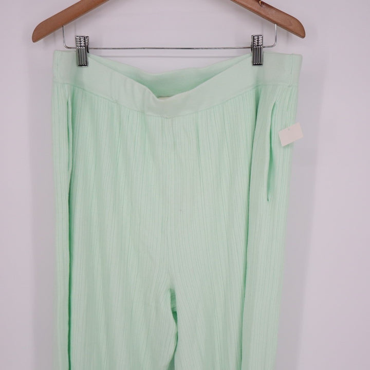 State of Day Intimates Pajama Pants Womens XL Butter Mint Green Ribbed Knit