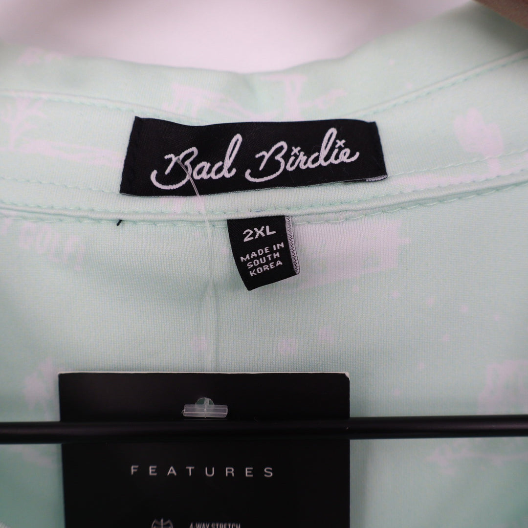 Bad Birdie Mens The Southwest Loop Golf Polo Mint Green XXL
