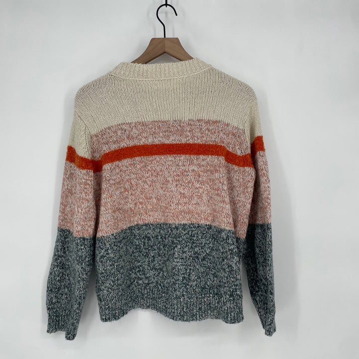 Lou & Grey for Loft Striped Colorblock Knit Sweater Size L