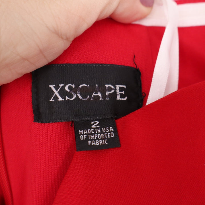 Xscape Red Off Shoulder Sweetheart V-Notch Formal Gown Dress 2