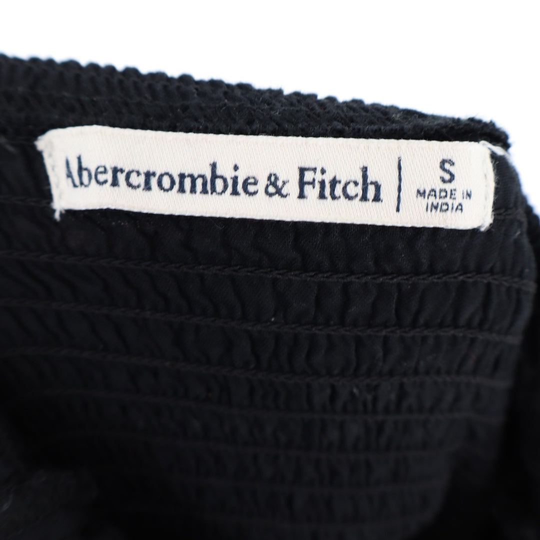 Abercrombie & Fitch Black Floral Lace Mini Dress V-Neck Smocked Back Small