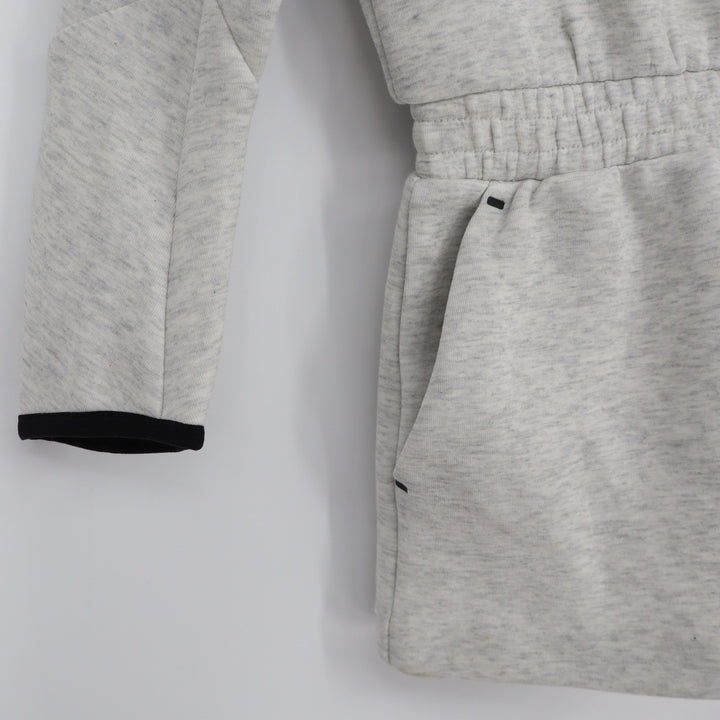 Nike Girls Tech Fleece Quarter Zip Dress Light Grey Heather Size 5