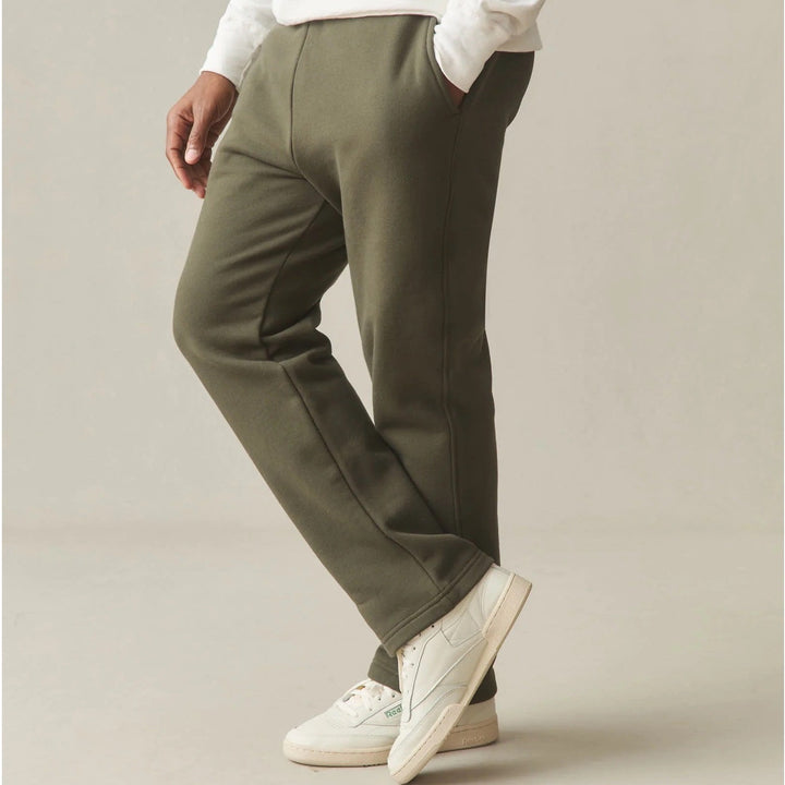 American Giant Sweatpants Mens XL Green Fleece Lined Slash Pockets Straight Leg