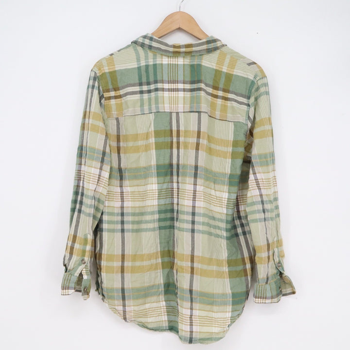Universal Thread Green Plaid Button Down Shirt Long Sleeve Womens Medium