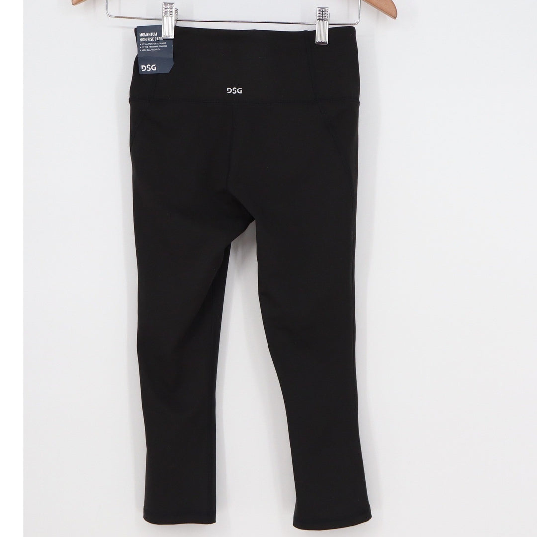 DSG Womens Momentum High Rise Capri Leggings Pure Black XS