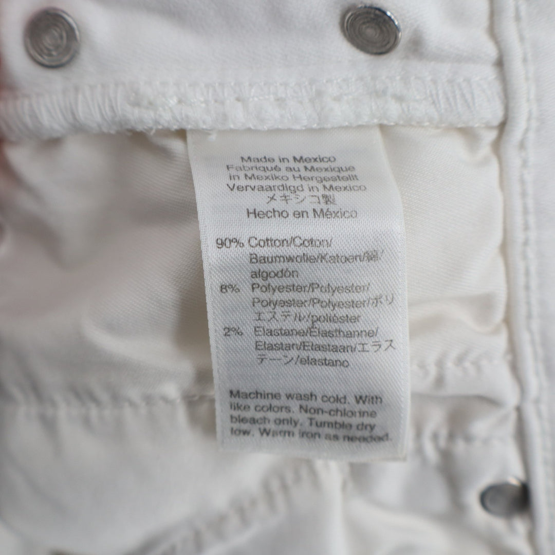 J. Crew Straight Leg Jeans Womens 27 White Denim Cotton Stretch Button Exposed